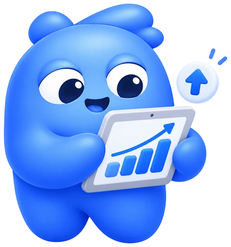 Mascot delighted by a rising campaign chart